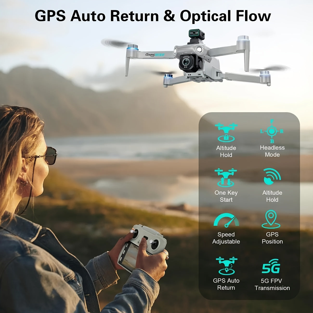 Professional 4K Drone With Long Battery Life And Simple Controls