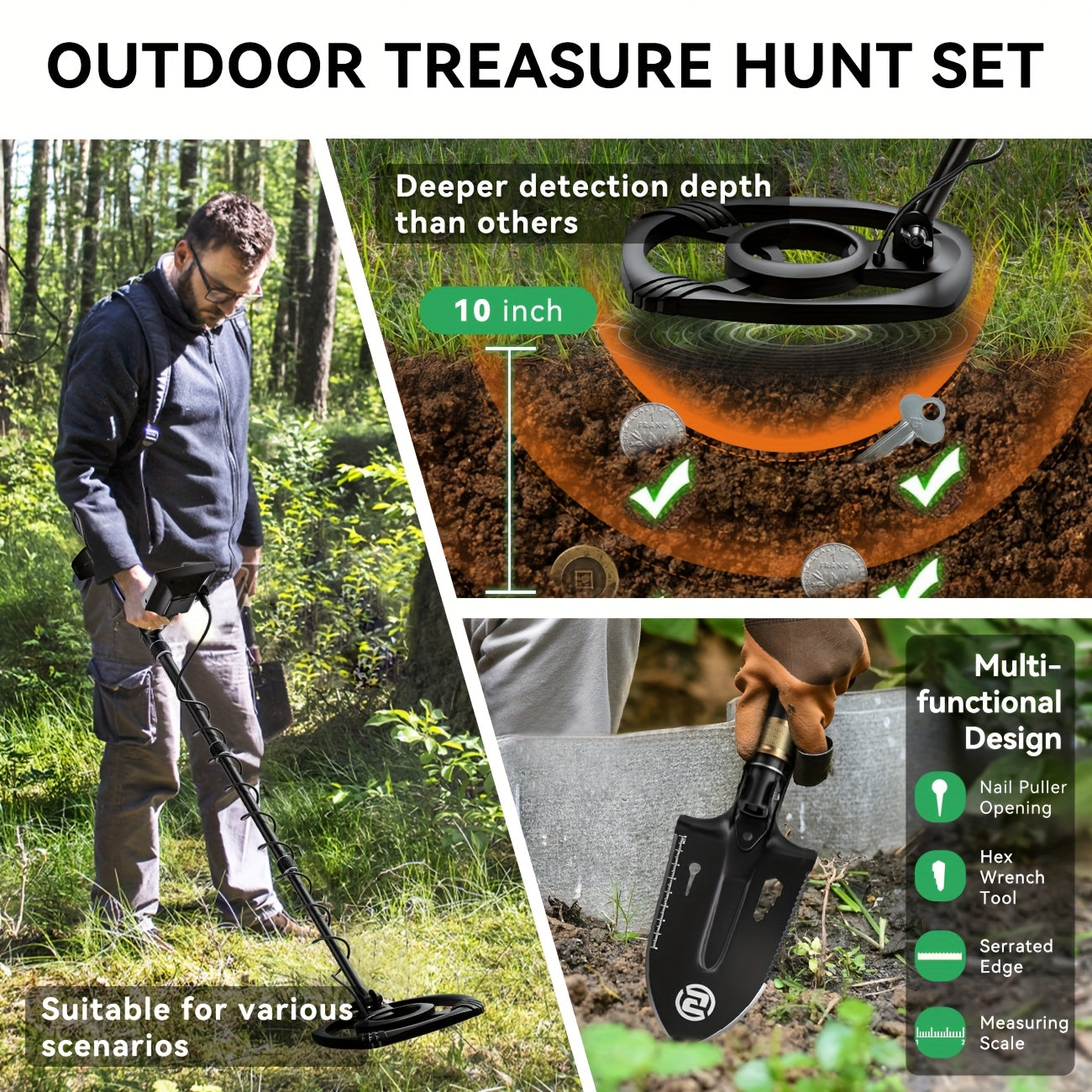 Sunpow Metal Detector With Dsp Chip Lcd Backlit Five Modes