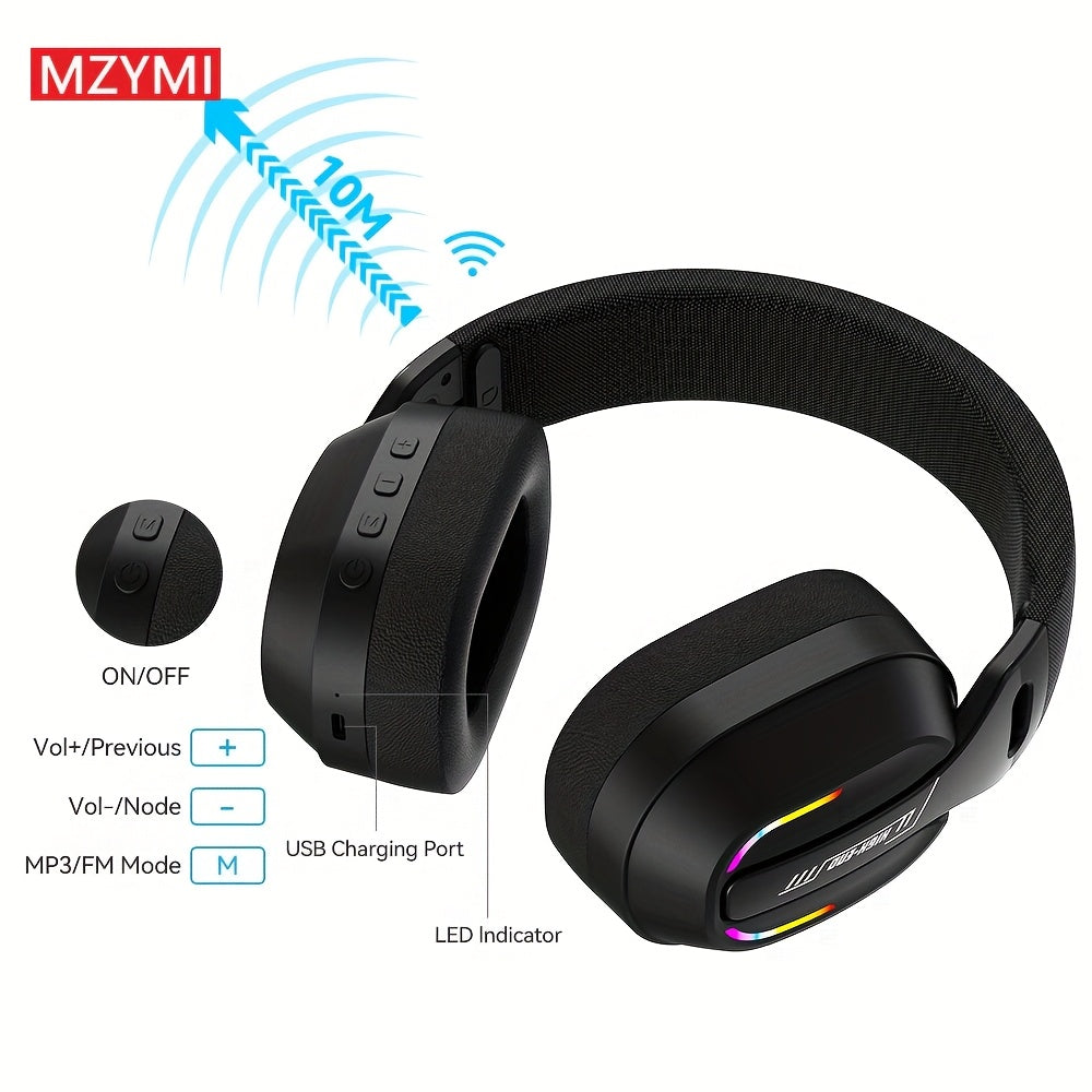 MZYMI GT100 Wireless Gaming Headset with Detachable Microphone