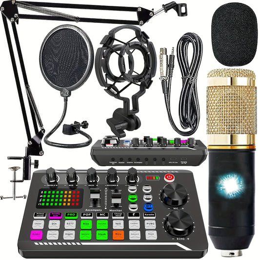 Podcast Equipment Bundle with Audio Interface and Condenser Microphone