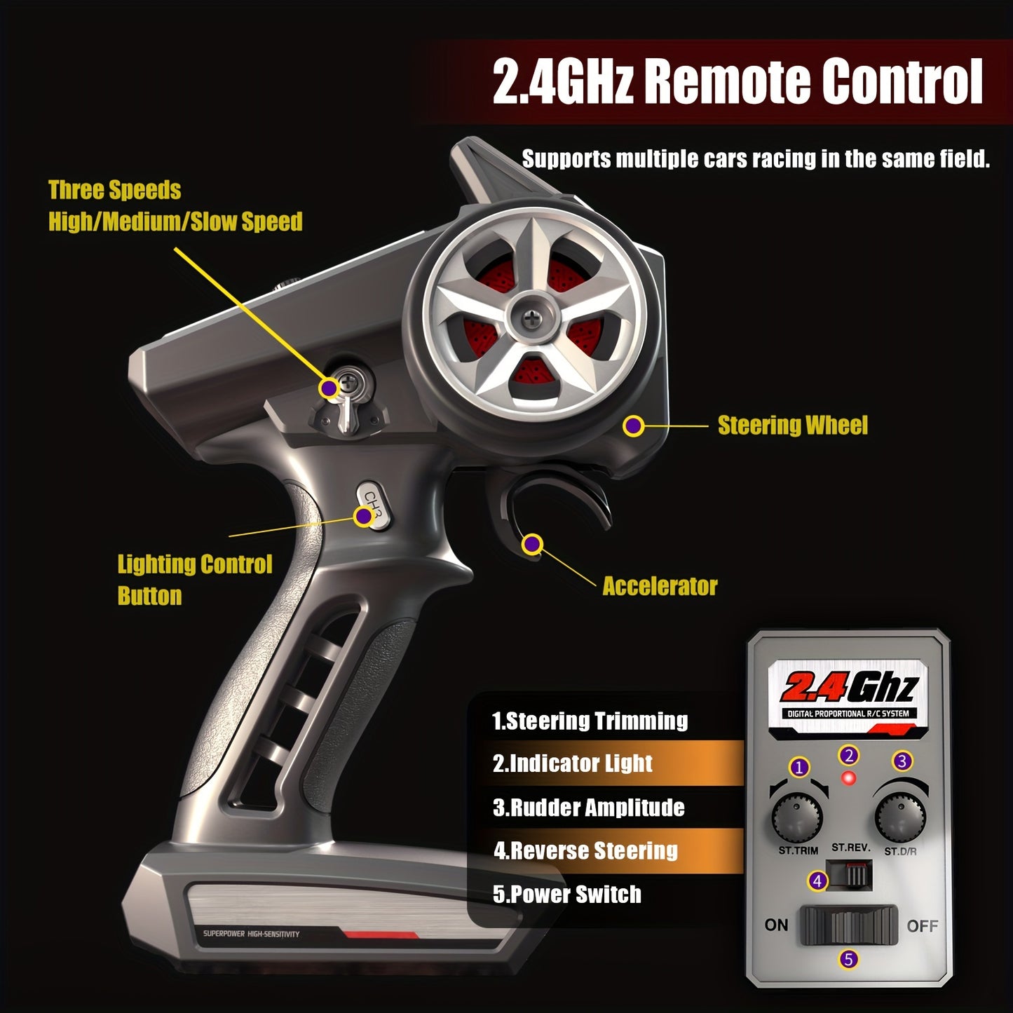 Top Speed 70 KmH 4WD RC Truck With Proportional Throttle