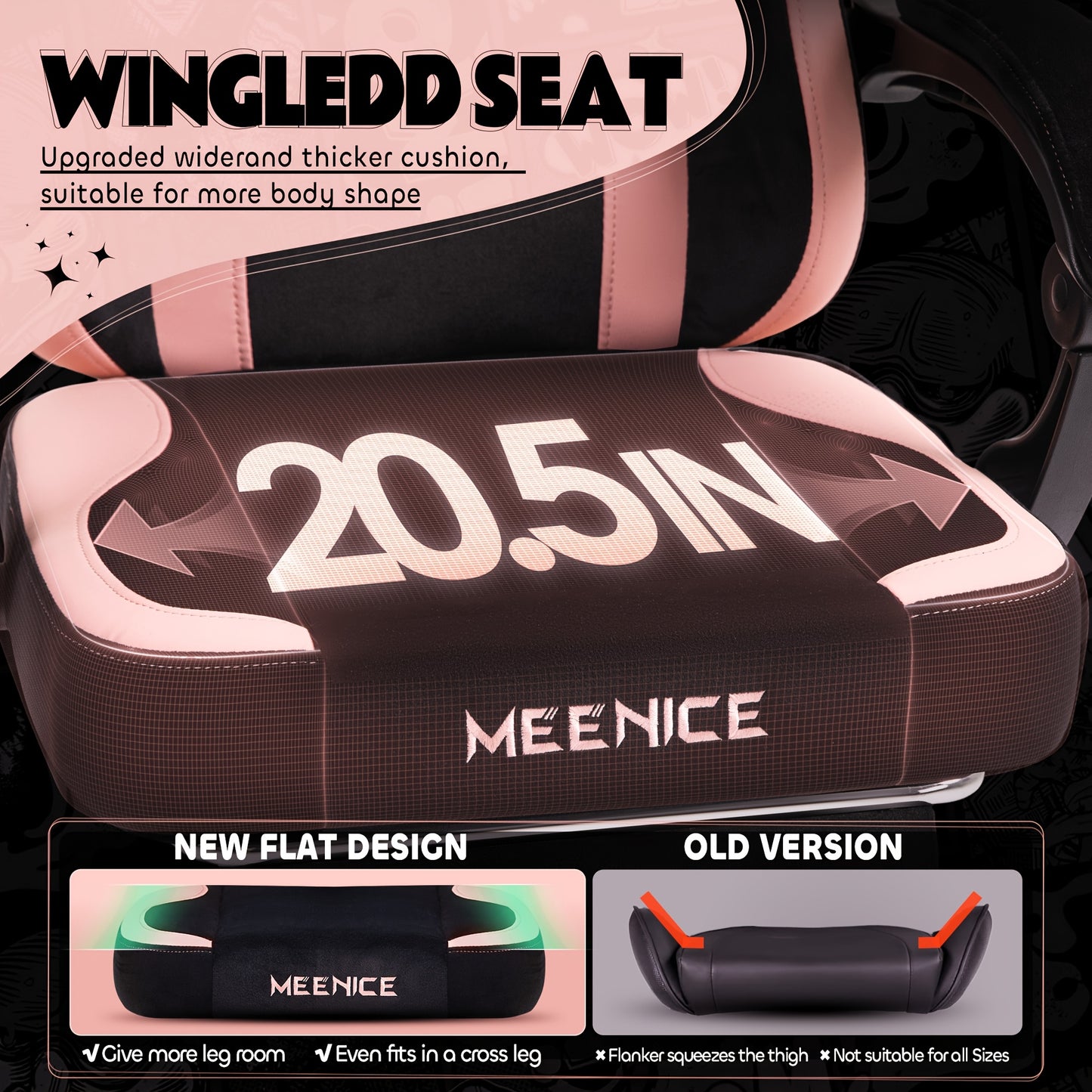 Ergonomic Gaming Chair with Cat Ears and Paw Print Design