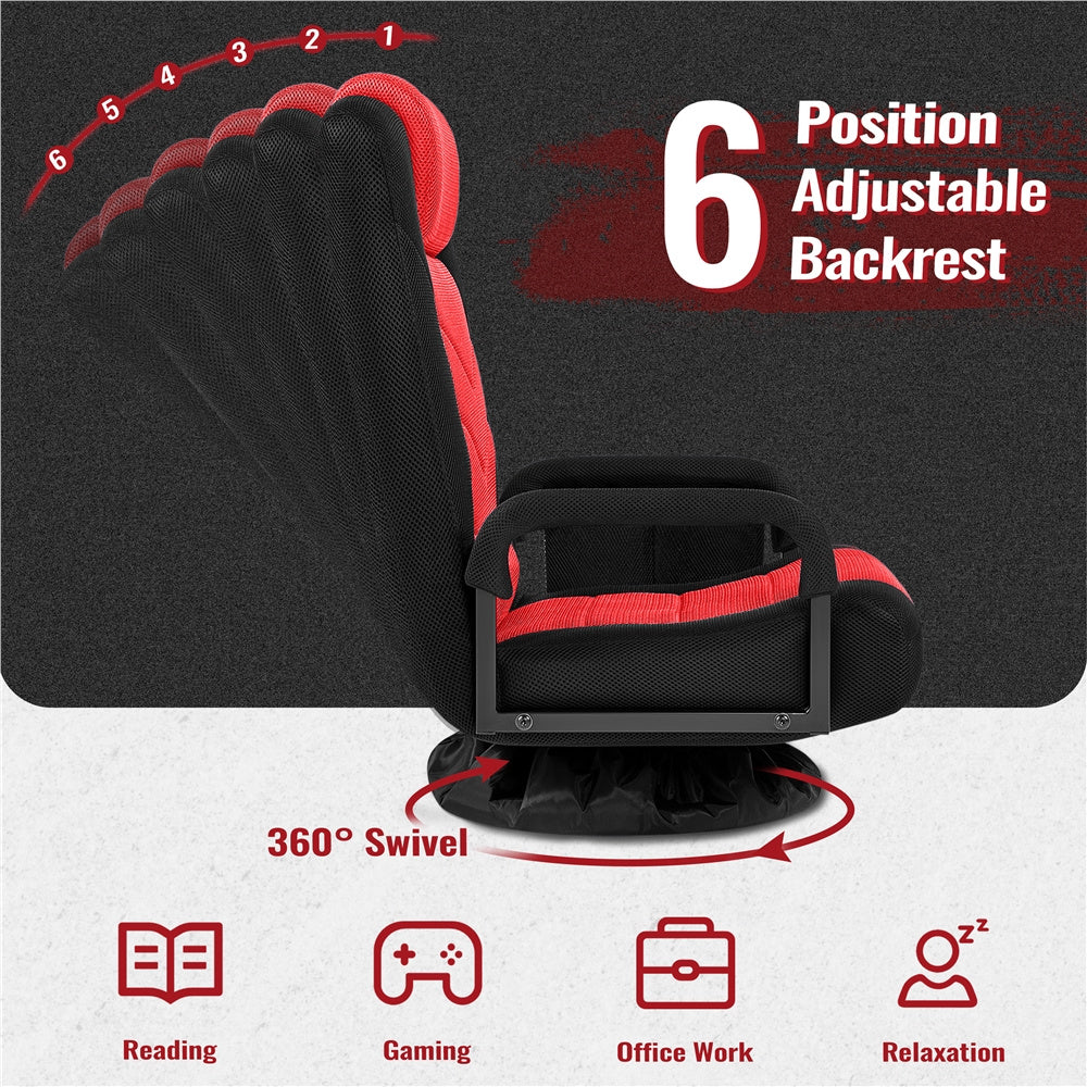 Costoffs Swivel Floor Gaming Chair With Adjustable Reclining Backrest