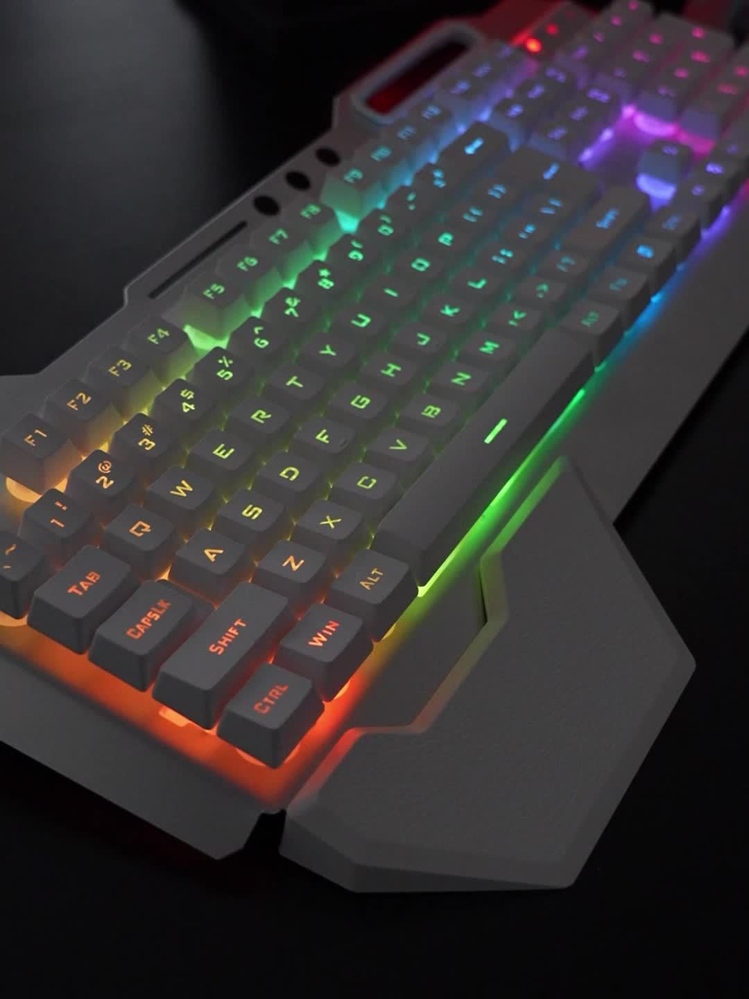 QZUKOY Wireless Gaming Keyboard And Mouse Set With Rainbow Backlighting