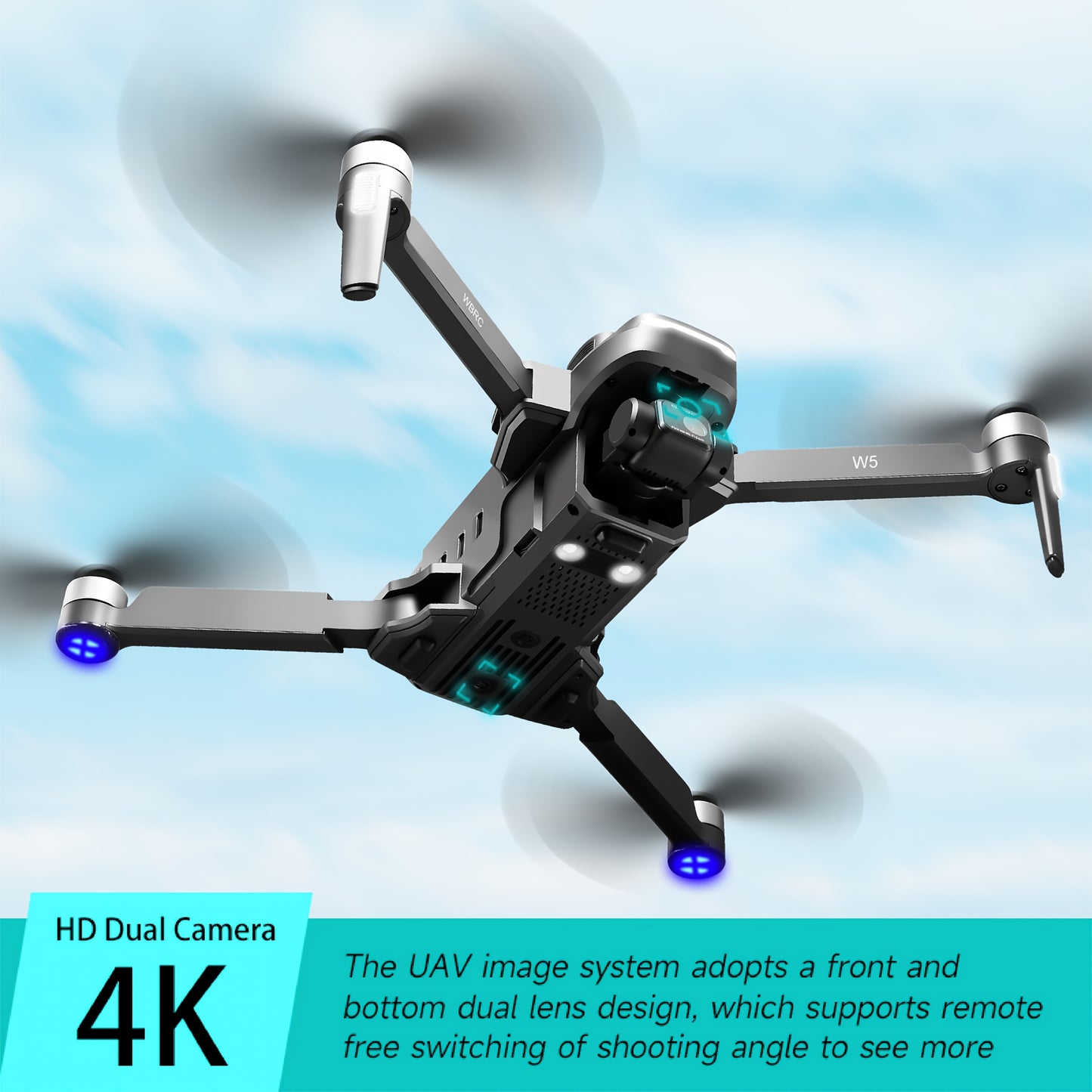 New W5 Drone with Dual Cameras and Advanced Flight Features