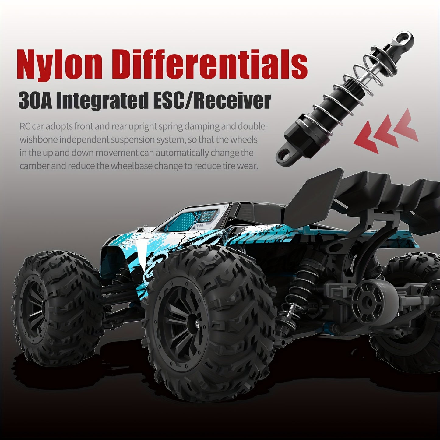 High Speed 4WD Off Road RC Car with LED Lights