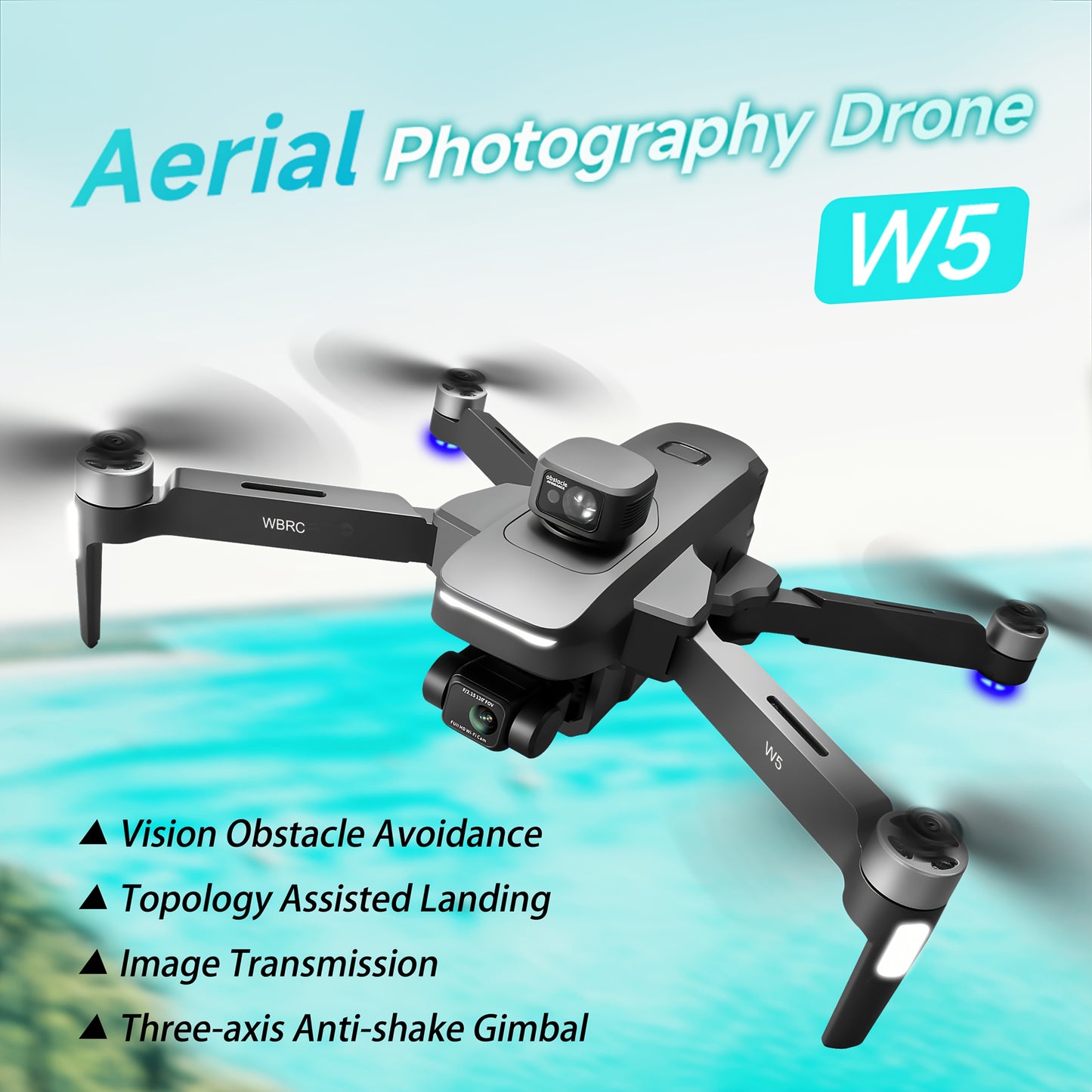 New W5 Drone with Dual Cameras and Advanced Flight Features