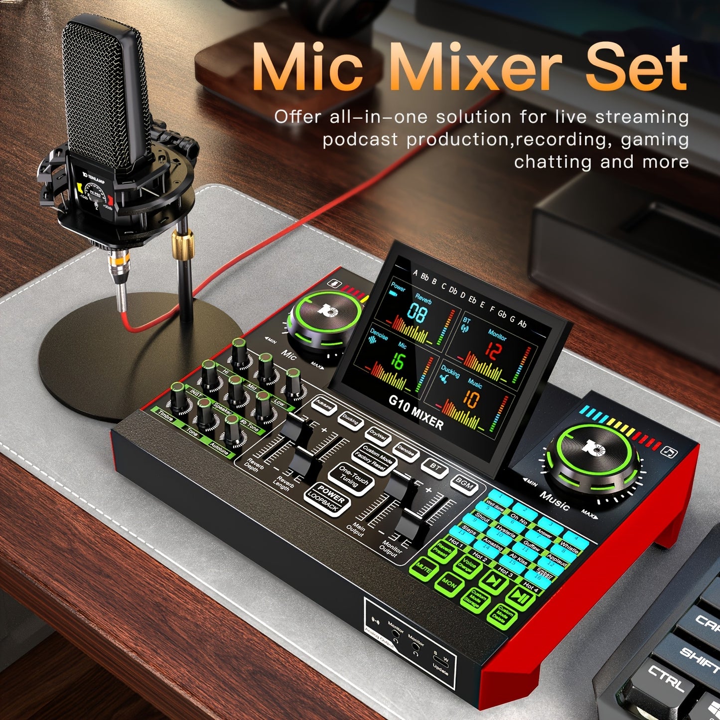 Professional Microphone Mixer Kit for Live Sound and Recording