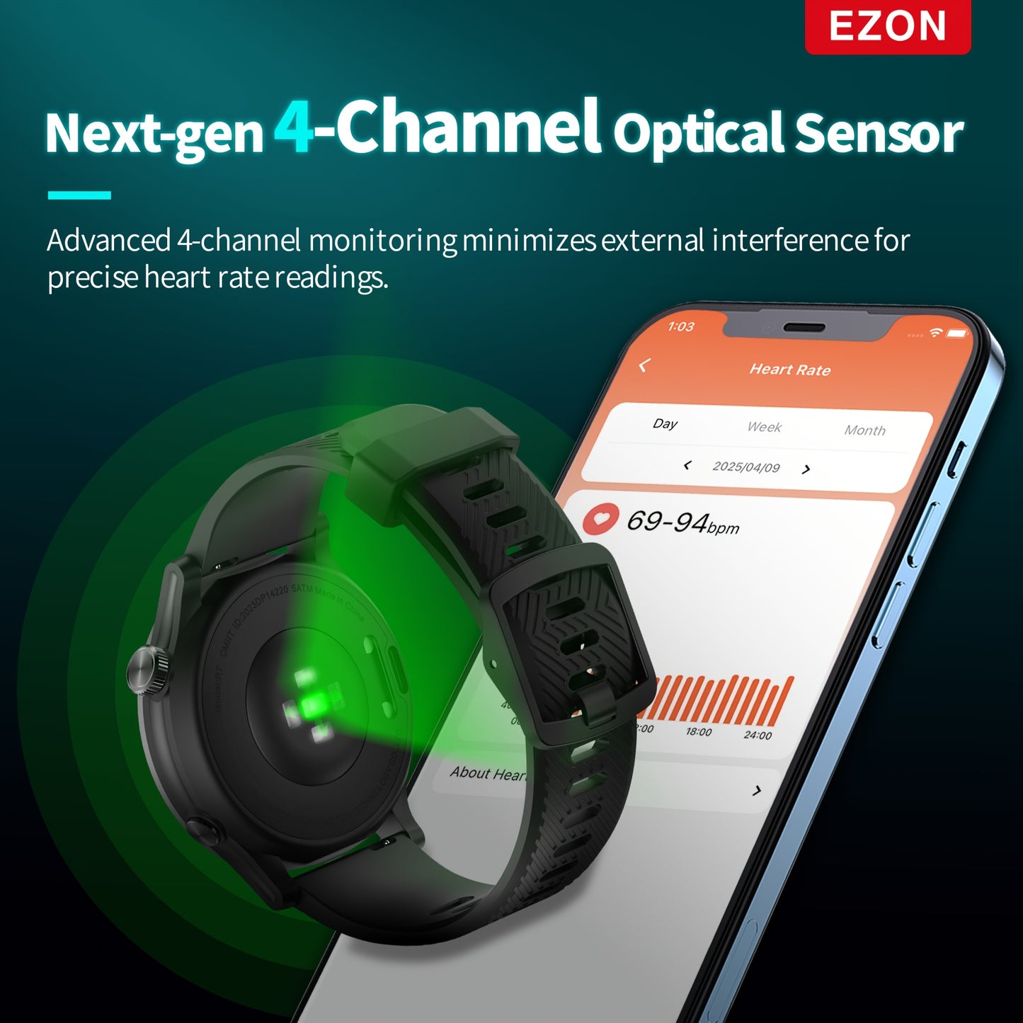 EZON R7 GPS Sports Watch With Dual Frequency GNSS Tracking