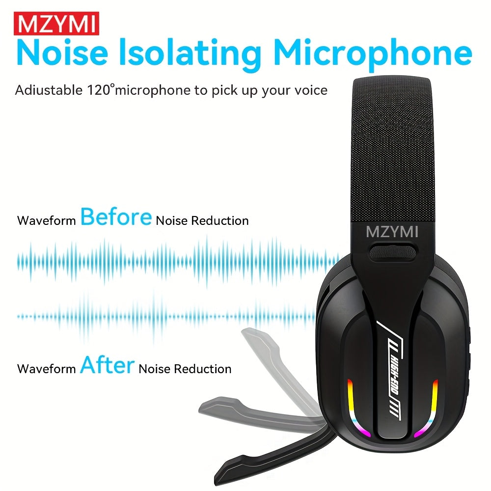 MZYMI GT100 Wireless Gaming Headset with Detachable Microphone