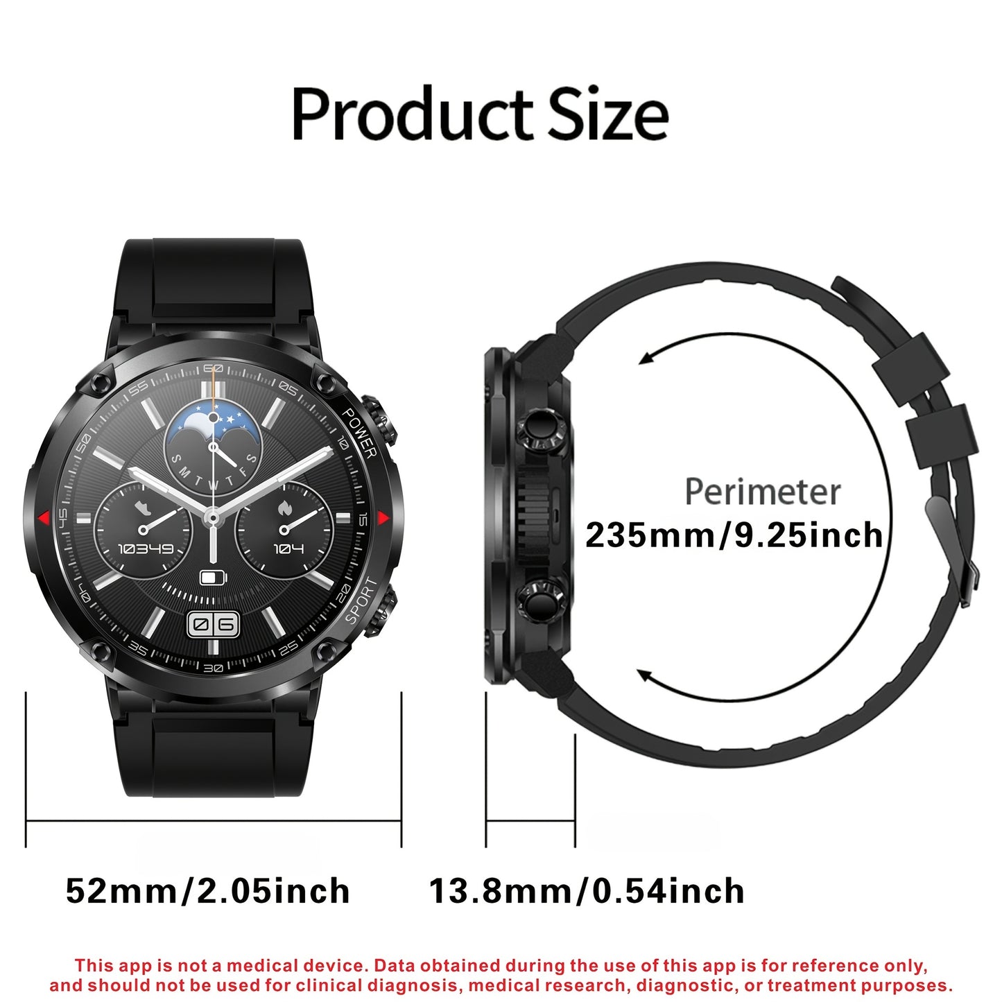 Mens Outdoor Sports Smartwatch With Fitness Tracker