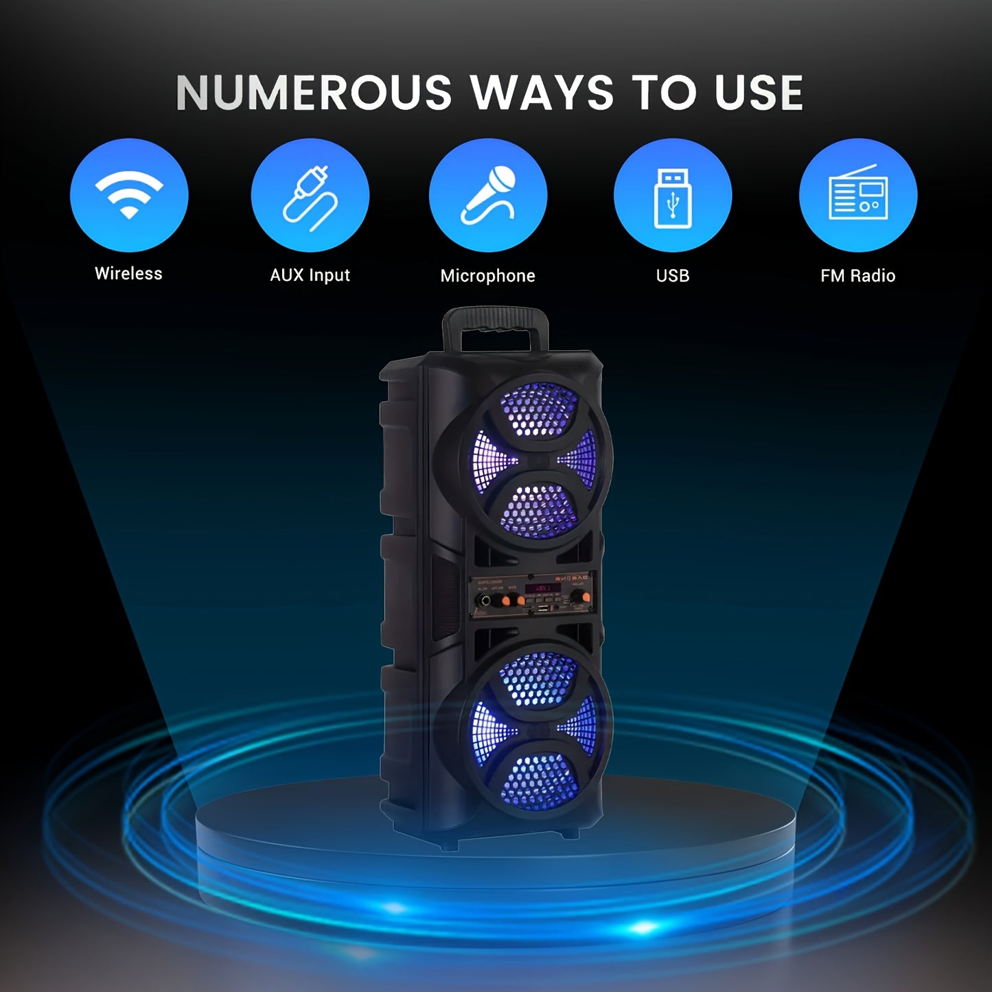Portable Wireless PA Speaker with LED Display and Karaoke Function