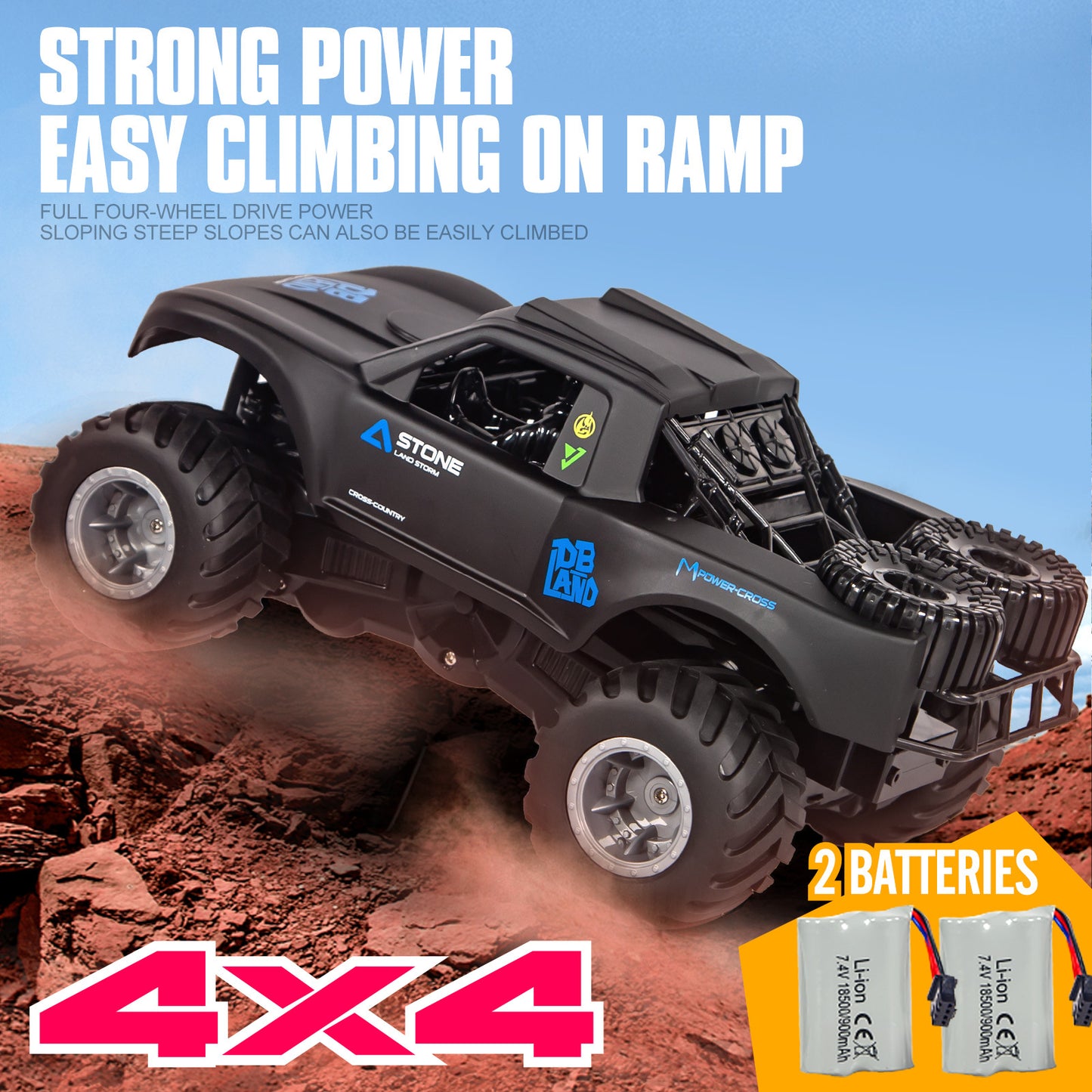 Amphibious RC Truck 4x4 All Terrain Remote Control Car