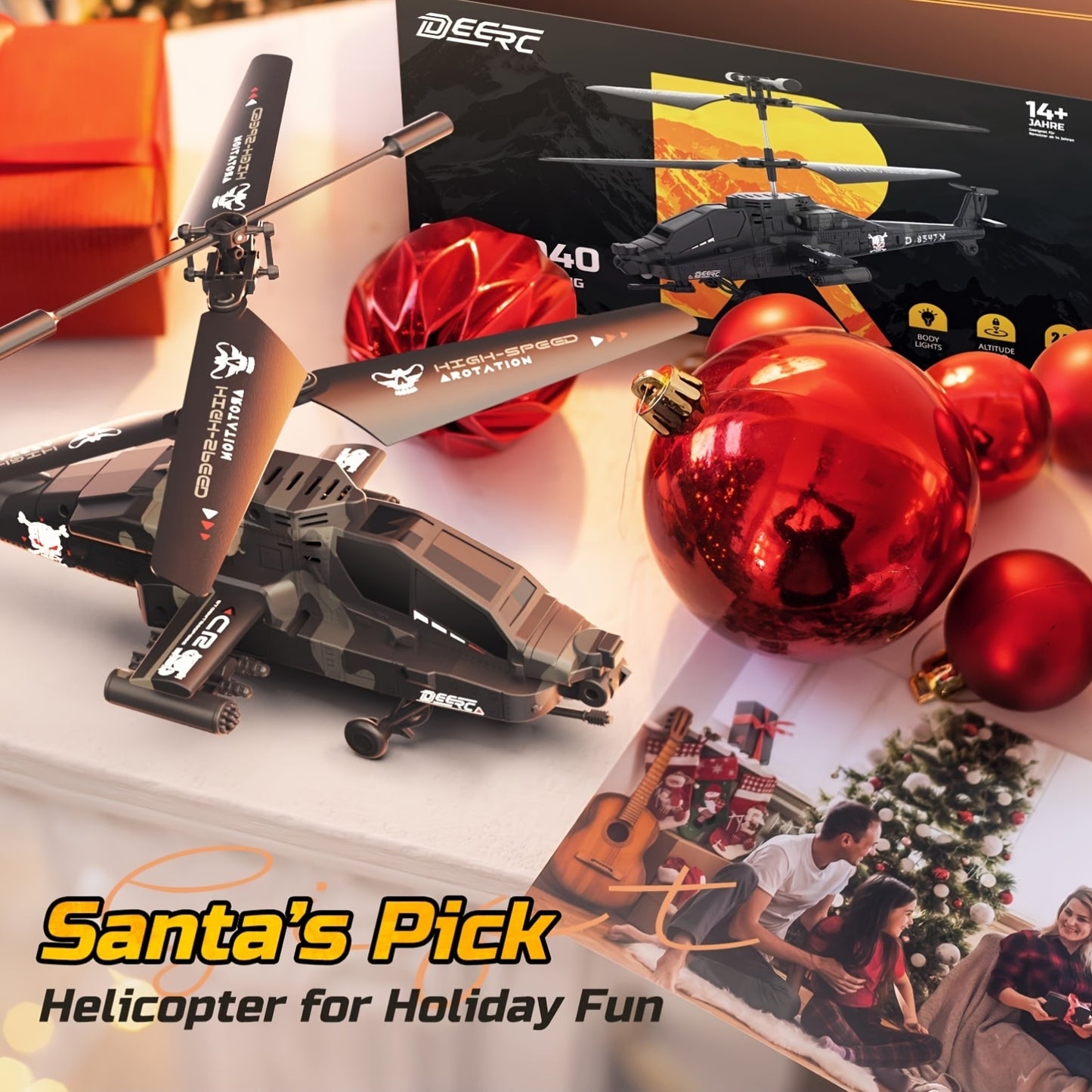 DEERC RC Model Aircraft with LED Lights and Altitude Hold