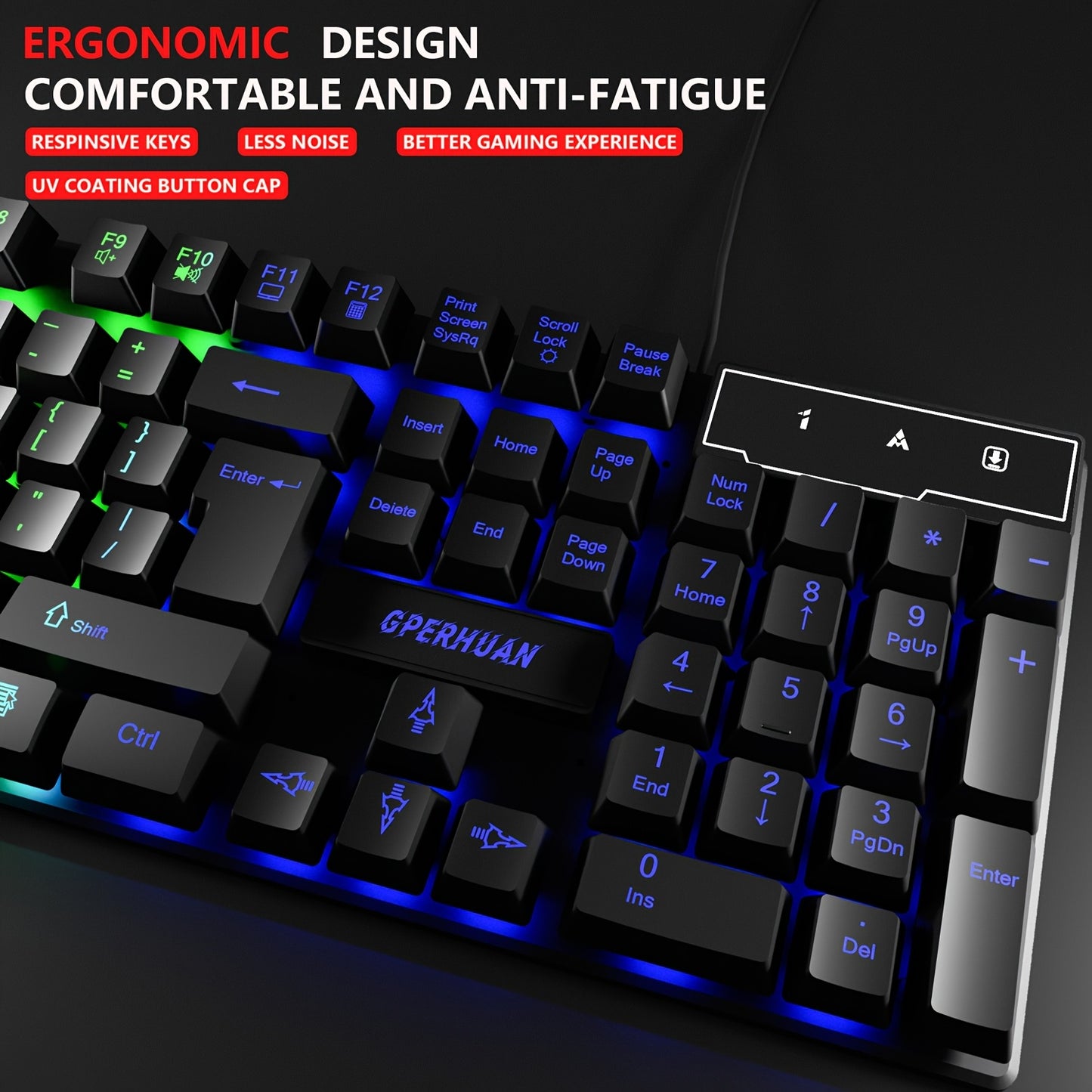 Gaming Keyboard Mouse Headset RGB Bundle for PC Gamers