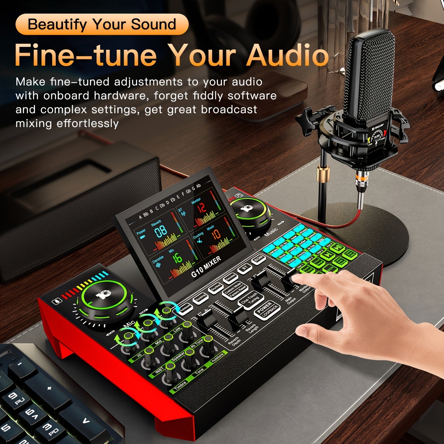 Professional Microphone Mixer Kit for Live Sound and Recording