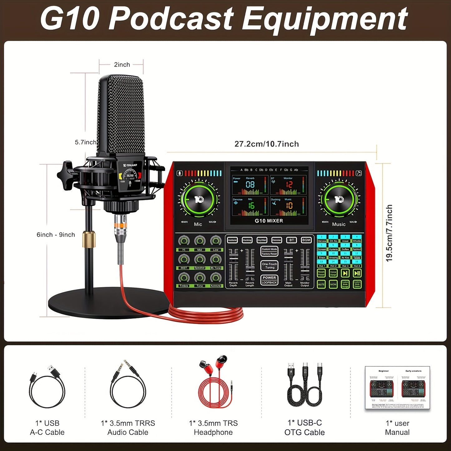 Professional Microphone Mixer Kit for Live Sound and Recording