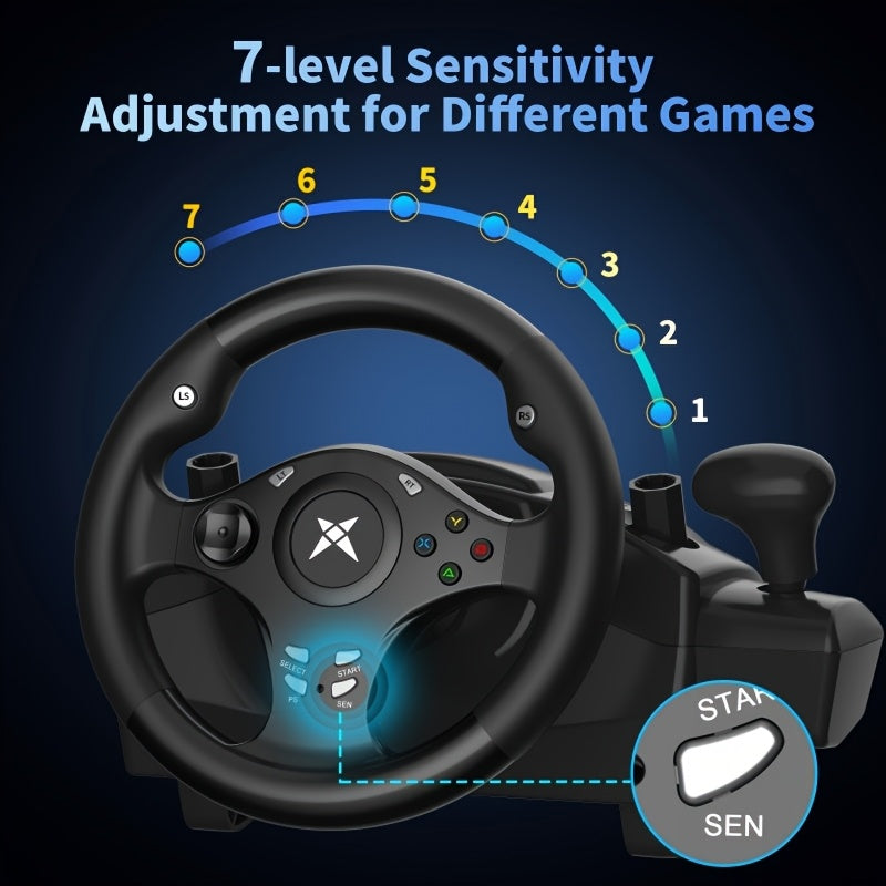 DOYO Gaming Steering Wheel with Pedal for Ultimate Racing Experience