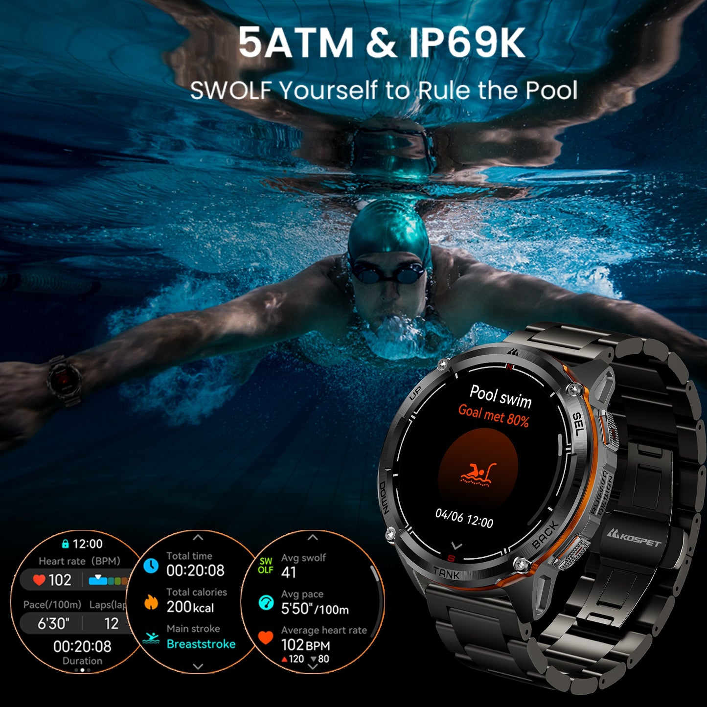 KOSPET Tank T3 Ultra 2 Gps Smartwatches Men Compass