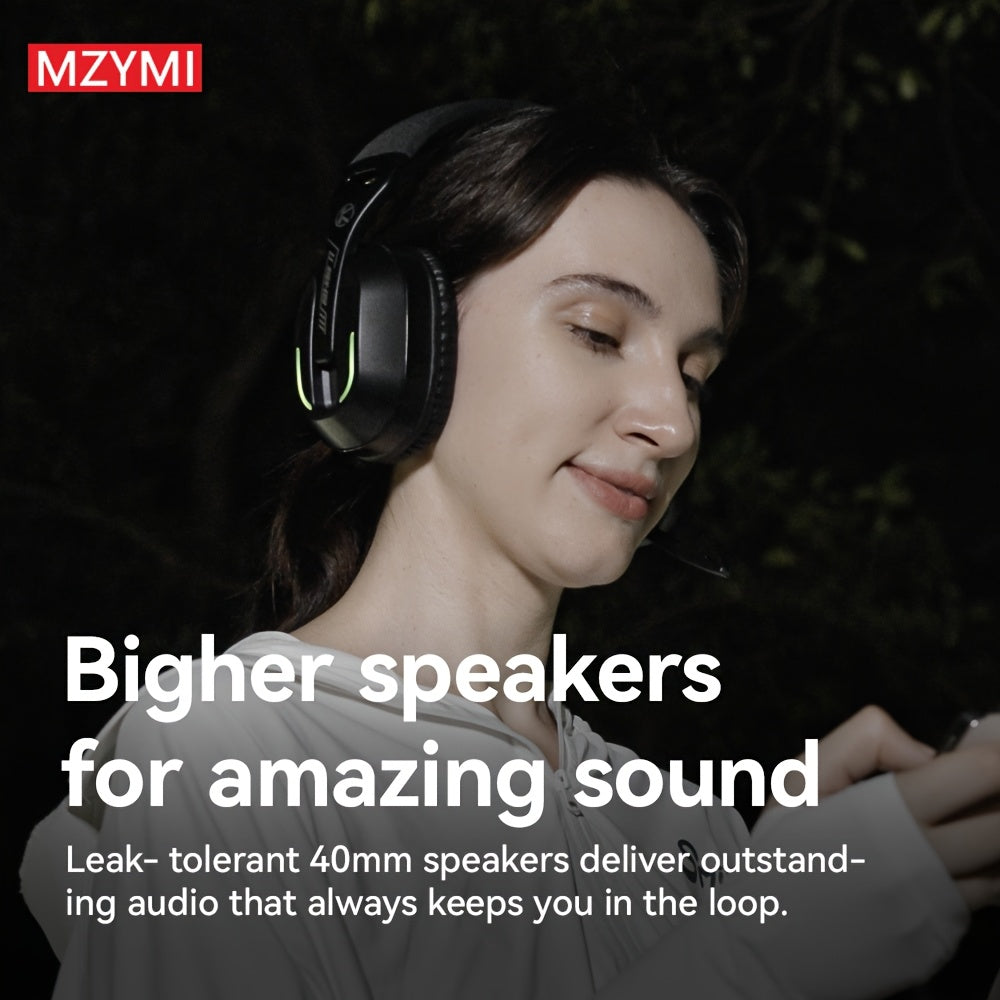MZYMI GT100 Wireless Gaming Headset with Detachable Microphone