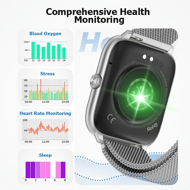 Mens Smartwatch With Wireless Calling Fitness Tracker Music