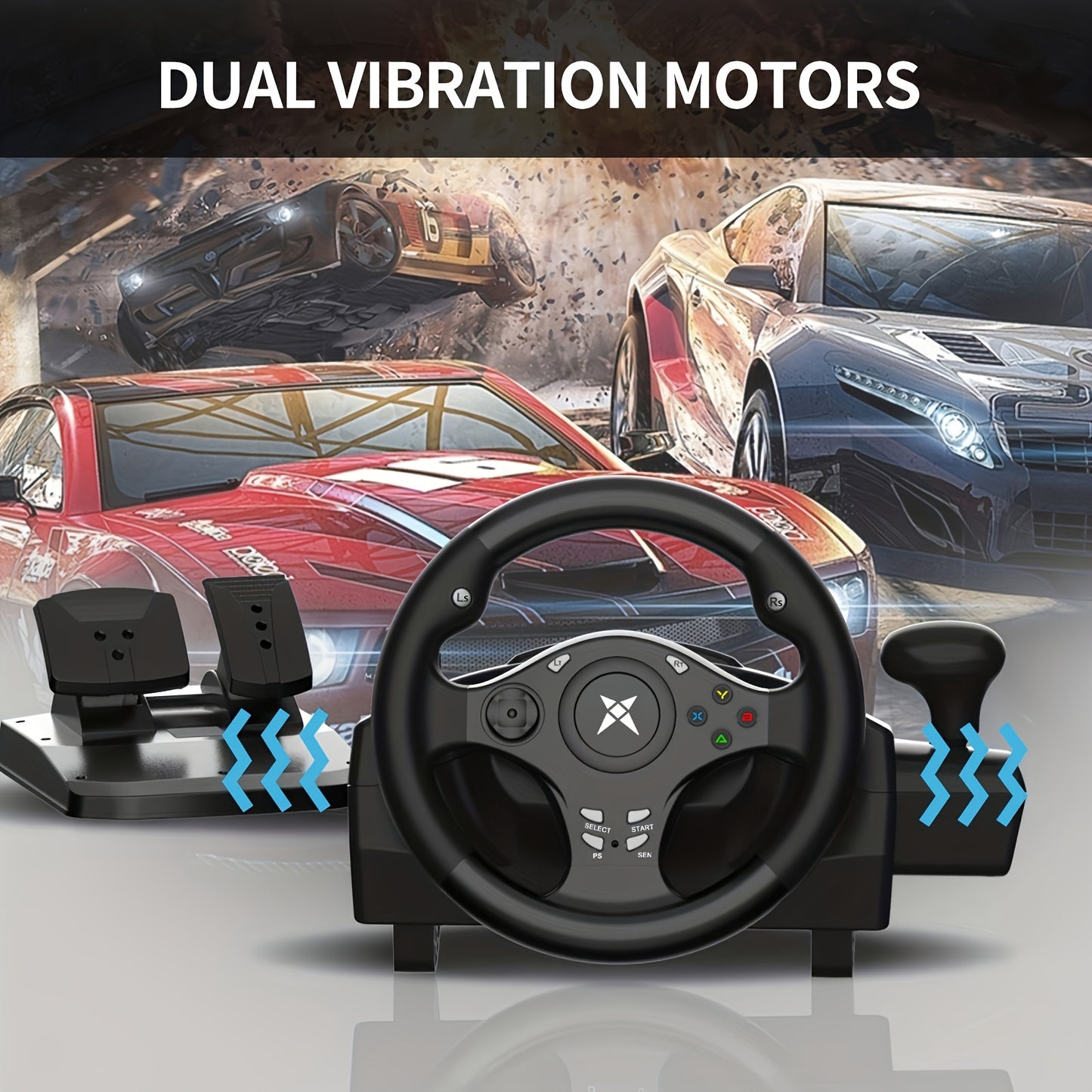 DOYO Gaming Steering Wheel with Pedal for Ultimate Racing Experience