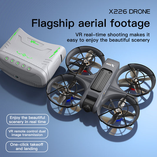 VR Quadcopter Drone with Head Mounted Glasses and Dual Camera