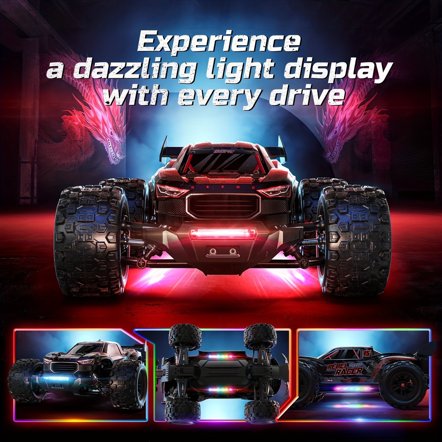 DEERC Brushless RC Truck All-Terrain Remote Control Car