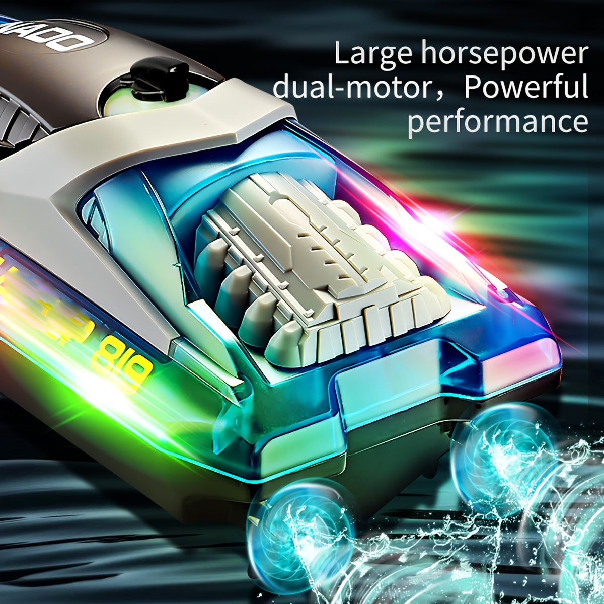 High-Speed Remote-Controlled Speedboat with LED Navigation Lights