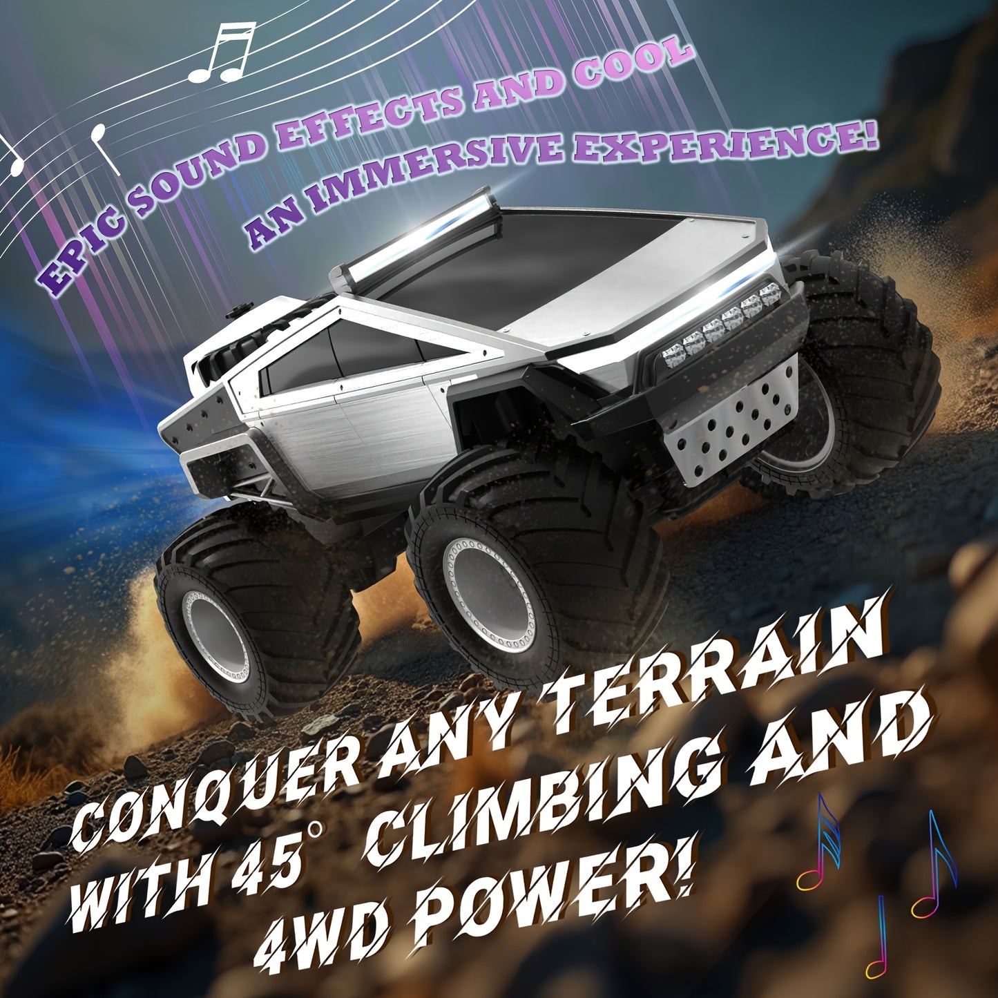 All Terrain Remote Control Monster Truck with LED Lights