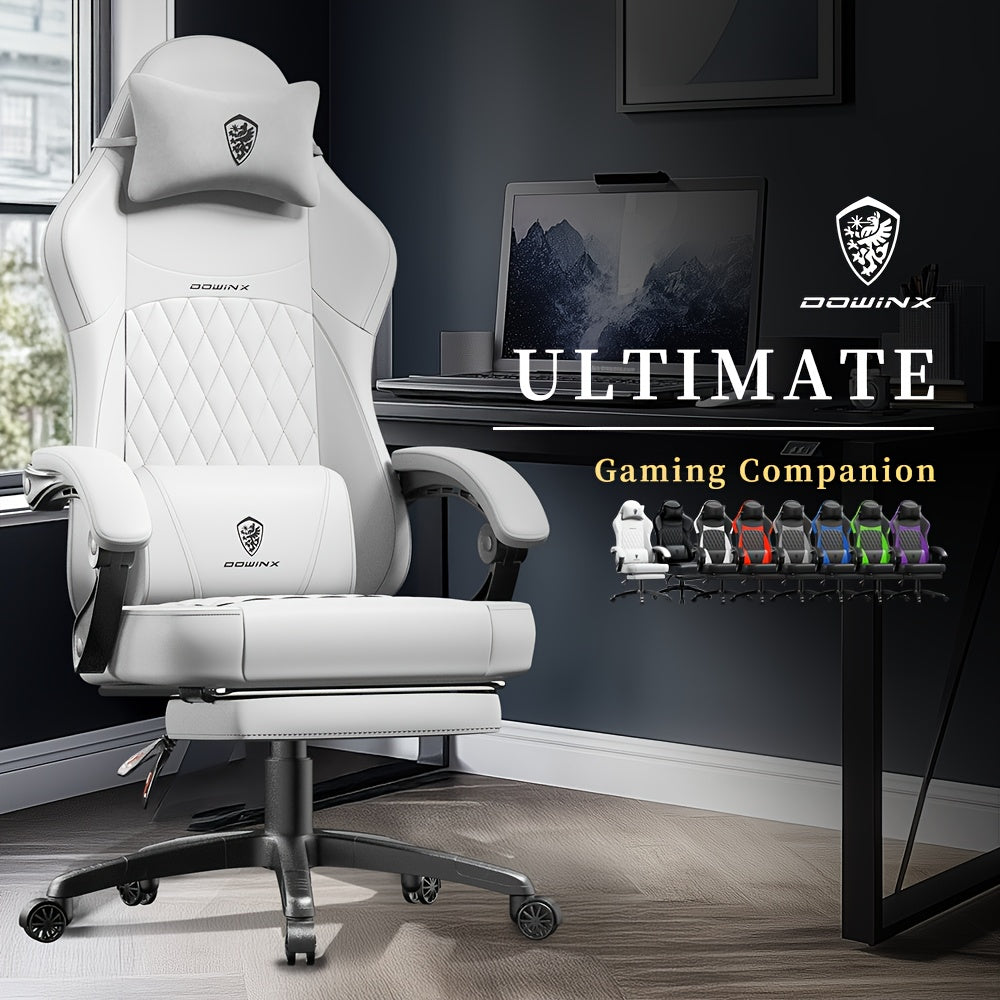 Ergonomic Gaming Chair with Massage Support and Adjustable Footrest