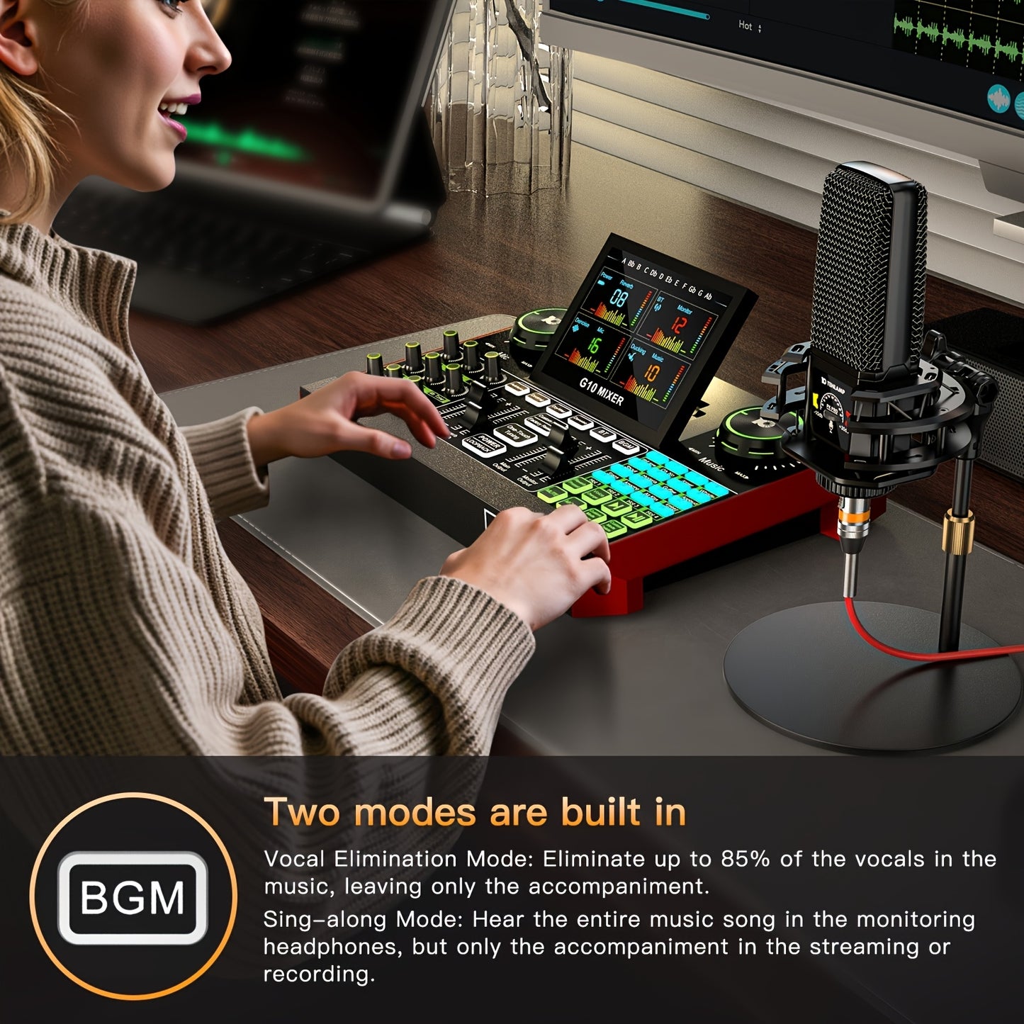 Professional Microphone Mixer Kit for Live Sound and Recording