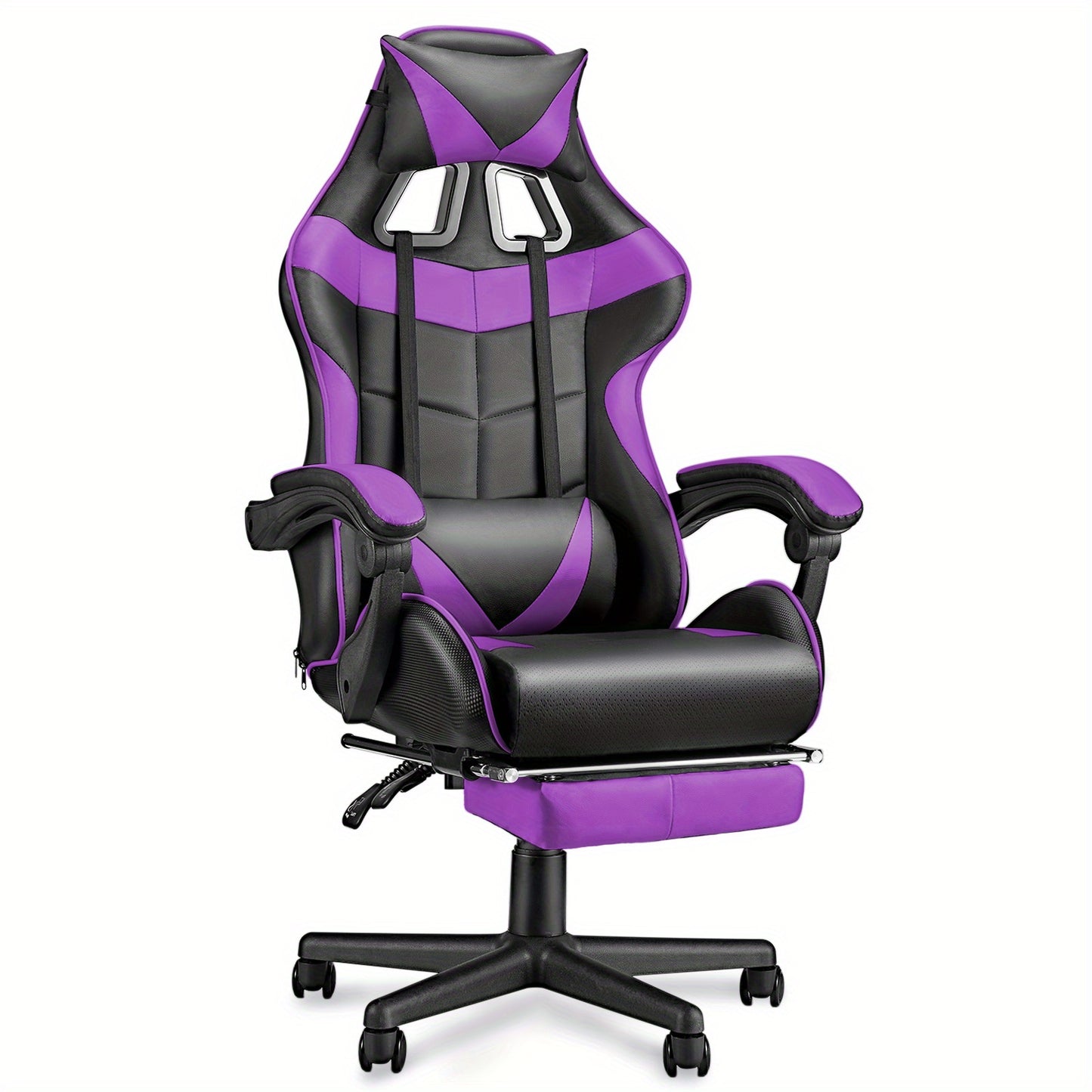 Ergonomic Gaming Chair with Footrest and Lumbar Support