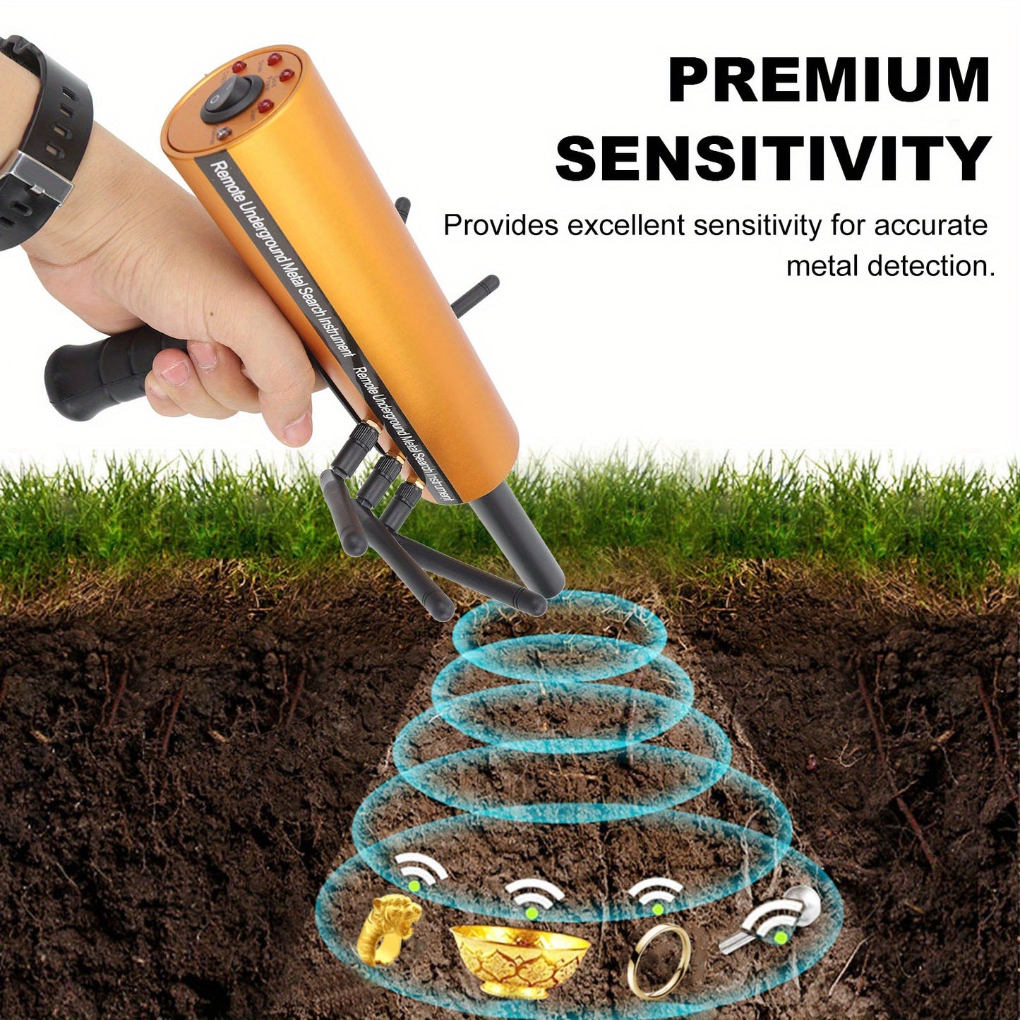 AKS Handheld Metal Detector Pinpointer Portable 360 Degree
