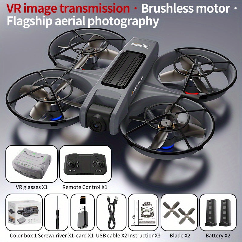 VR Quadcopter Drone with Head Mounted Glasses and Dual Camera