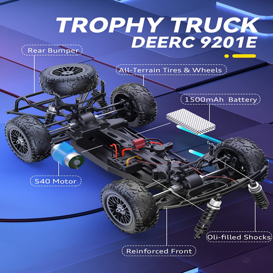 DEERC 9201E Large Remote Control Truck With Rechargeable Batteries
