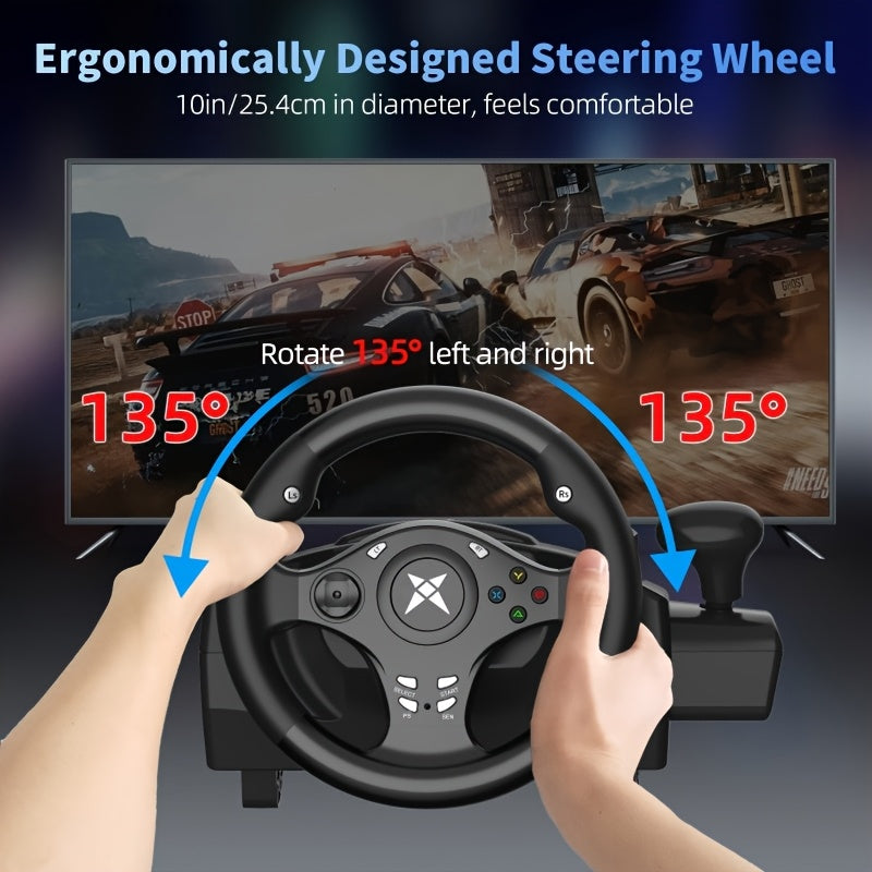 DOYO Gaming Steering Wheel with Pedal for Ultimate Racing Experience