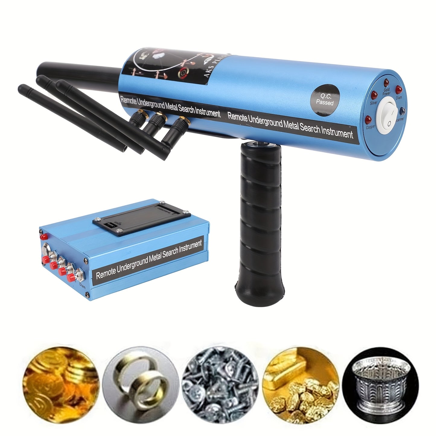 AKS Handheld Metal Detector Pinpointer Portable 360 Degree
