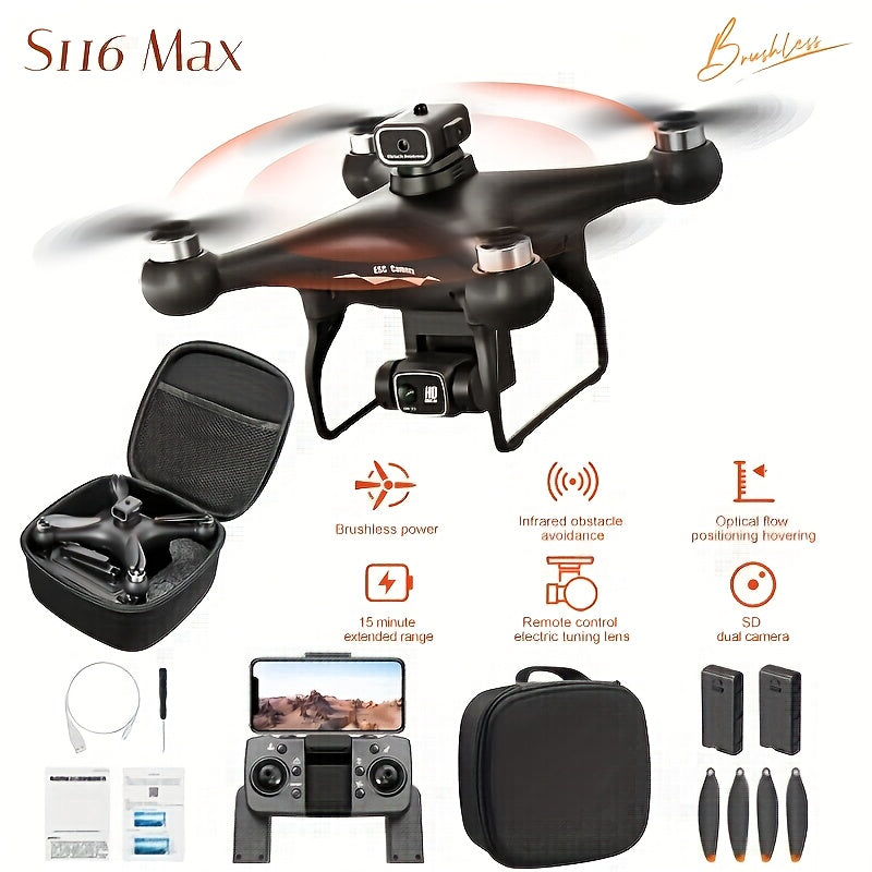 S116 Max Brushless Optical Flow Drone with Dual Cameras