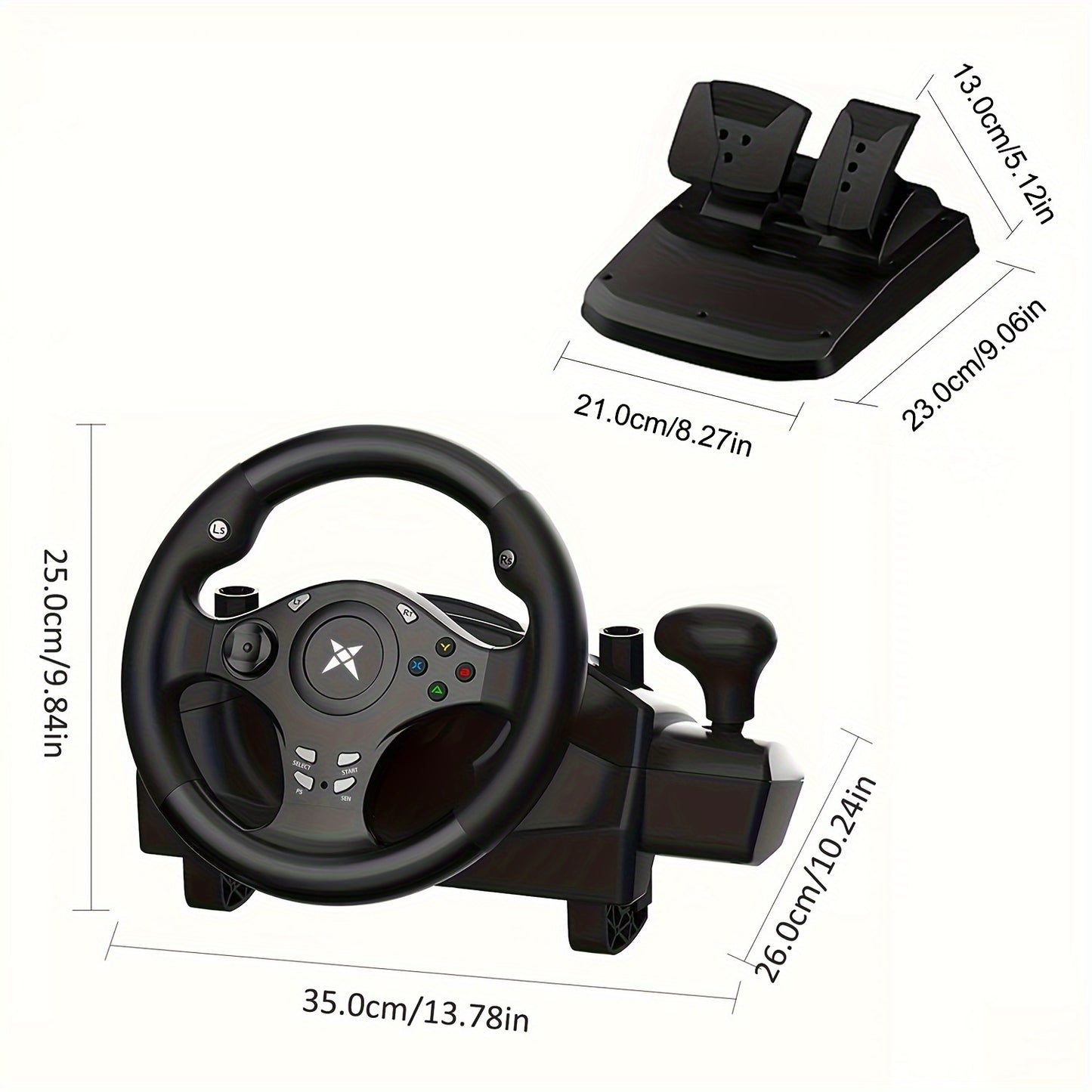 DOYO Gaming Steering Wheel with Pedal for Ultimate Racing Experience