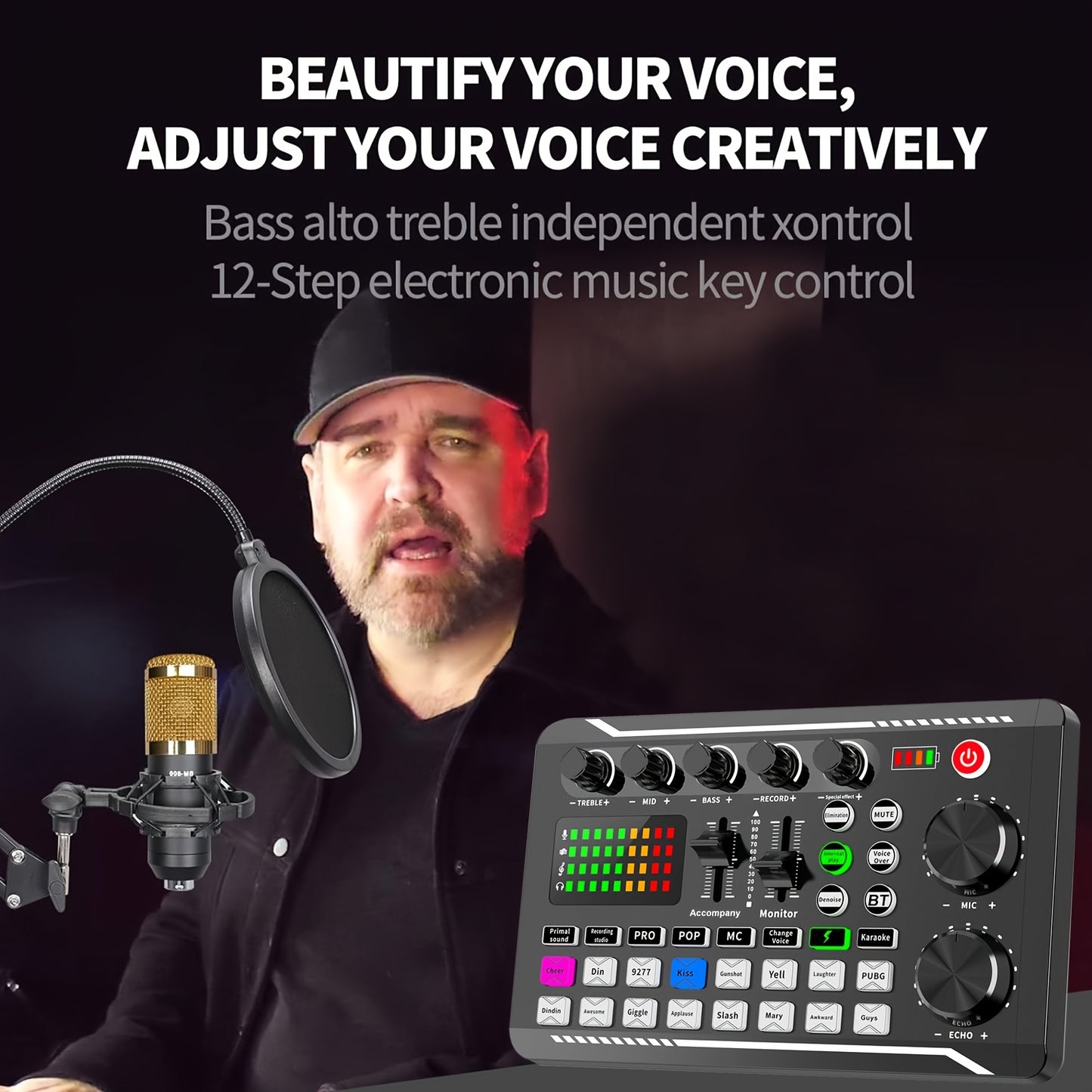 Podcast Equipment Bundle with Audio Interface and Condenser Microphone