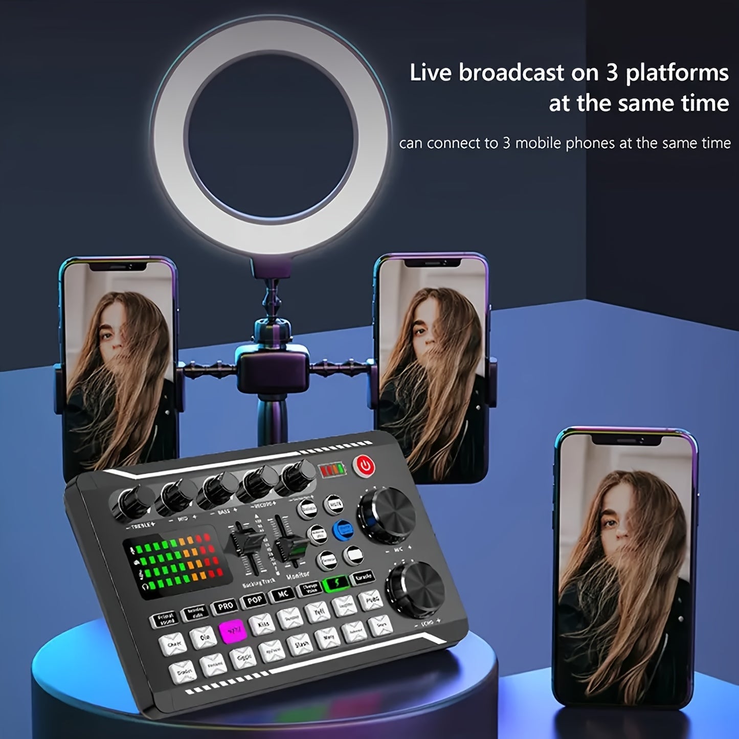 Podcast Equipment Bundle with Audio Interface and Condenser Microphone
